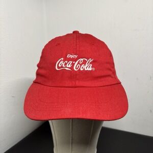 Head to Toe Baseball Cap One Size Adjustable Red "Enjoy Coca-Cola" Hook and Loop